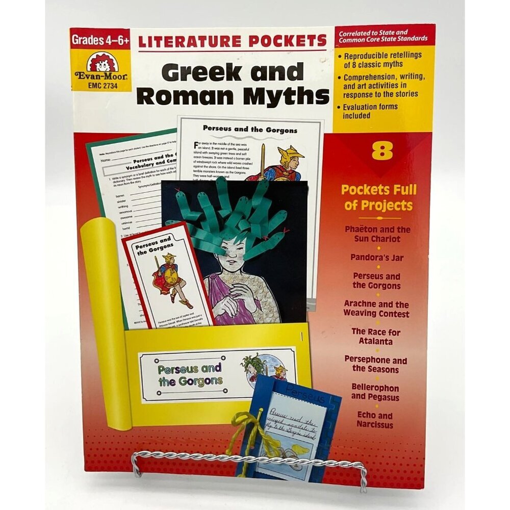 Evan-Moor Literature Pockets Greek & Roman Myths Grades 4-6+ Teacher Resource